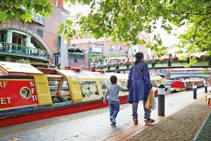 Brindley Place at the heart of Birmingham, England