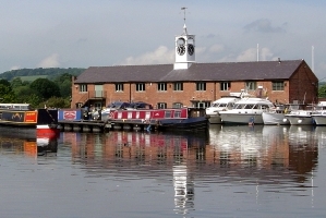 The inland port of Stourport on the Stourport Ring canal holiday route.